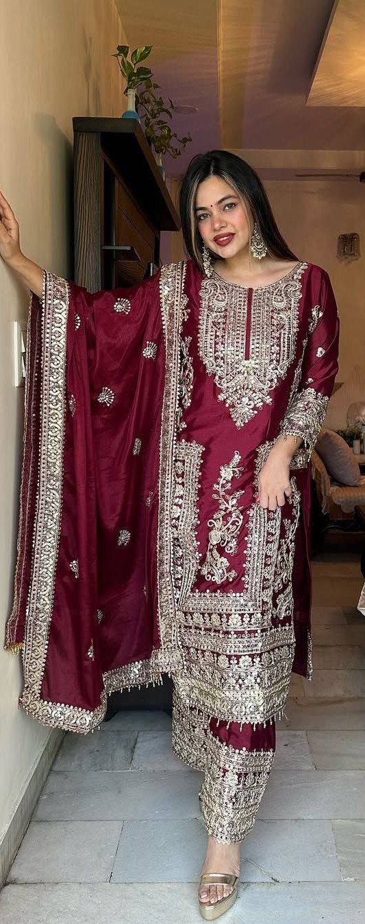 designer black chinon pakistani straight...