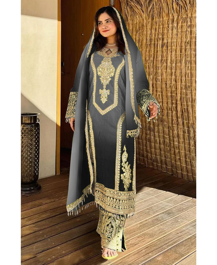 New Ombre Pattern Chinon Grey Straight S...