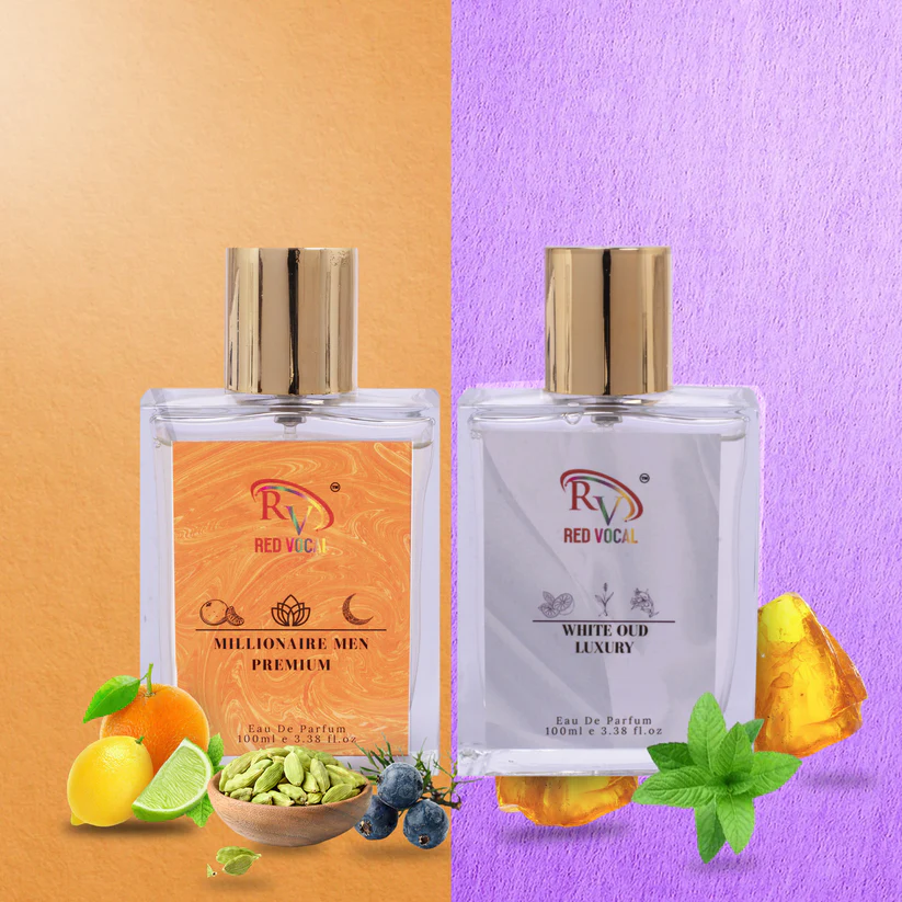 Red Vocal Millionaire Men Premium (Men) with White Oud Luxury (Unisex) 100ml Per...