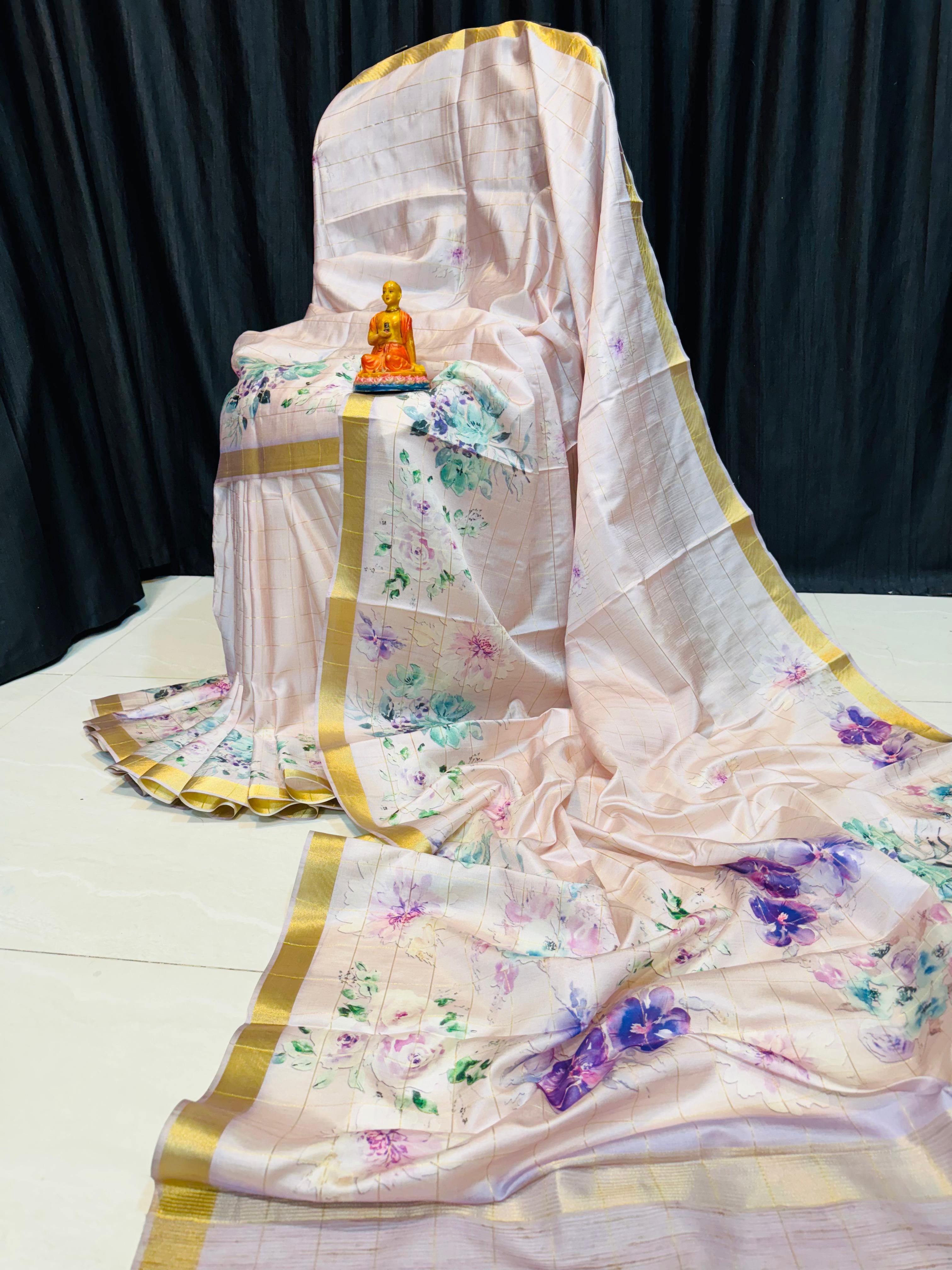 Elegant Floral Viscose Modal Silk Saree...