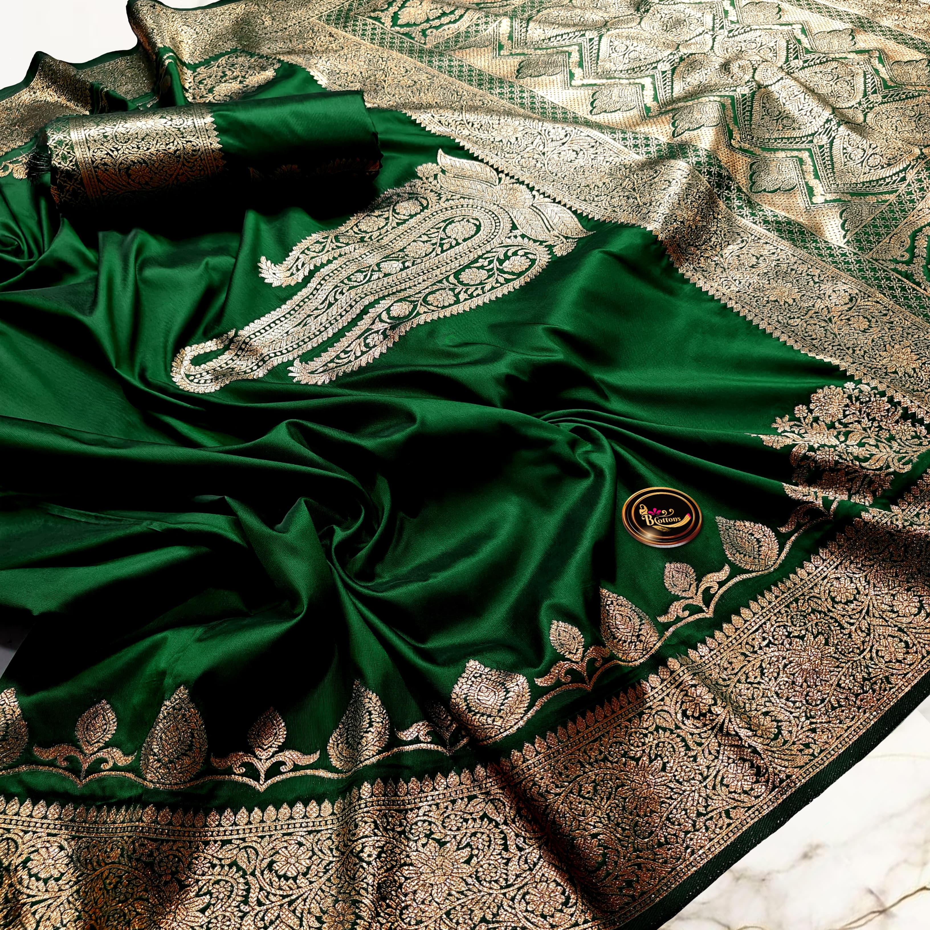 Premium Dual Tone Katan Silk Saree with...