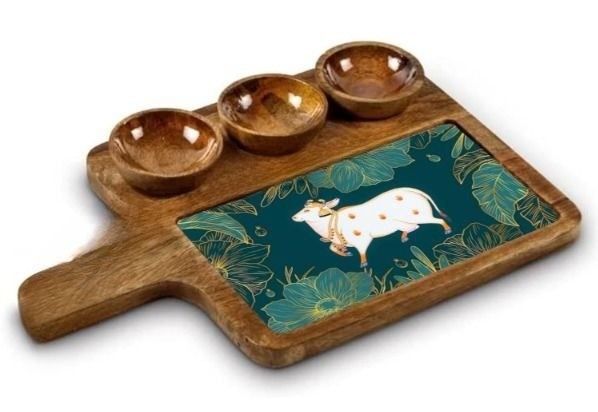 Wooden Platter Mango Wood Rectangular Se...
