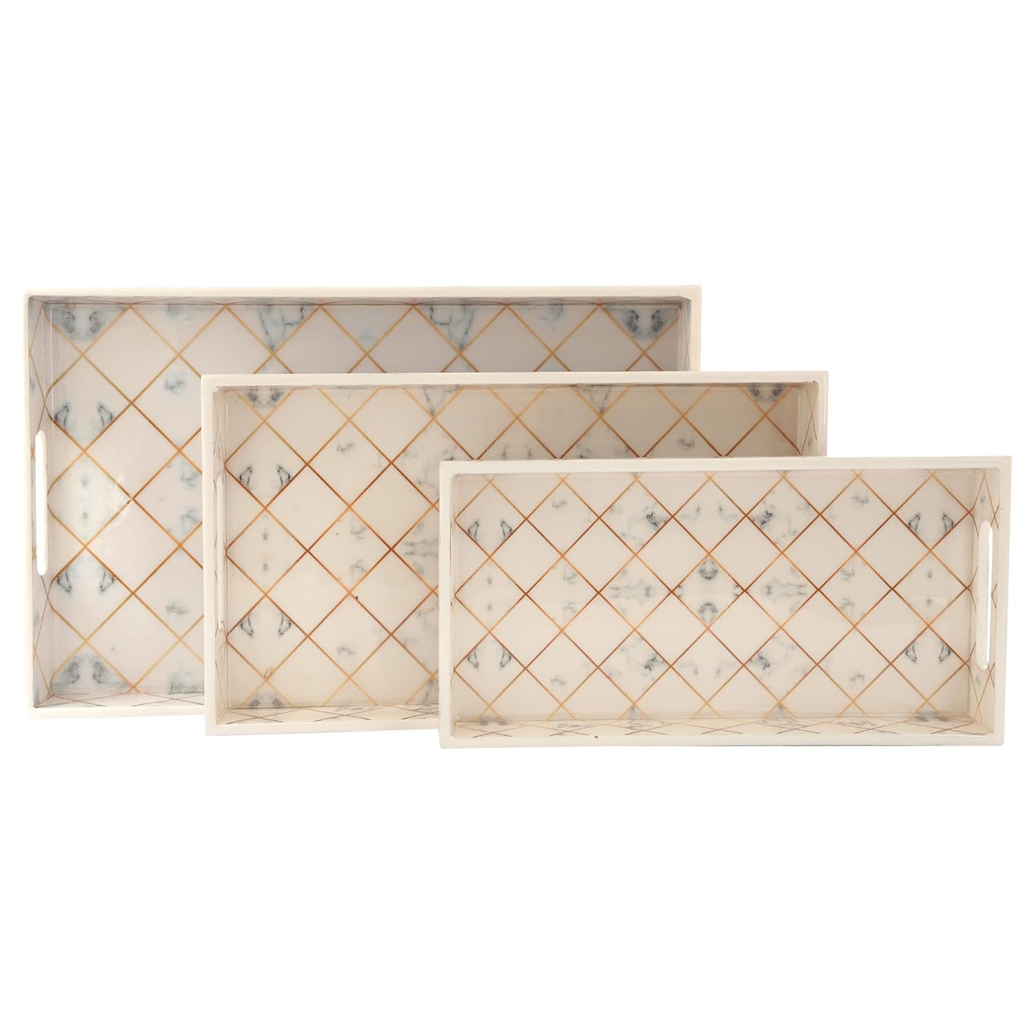 Wooden Serving Trays with Handle I Set o...