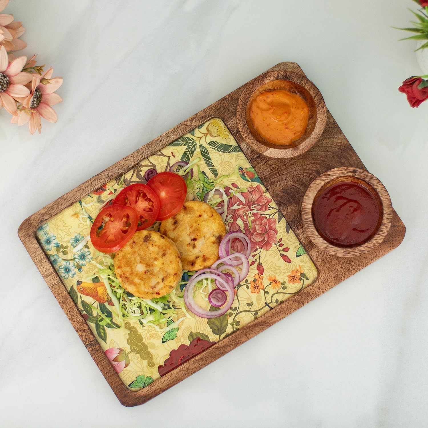Serving Platter Combo with 2 Bowls for F...