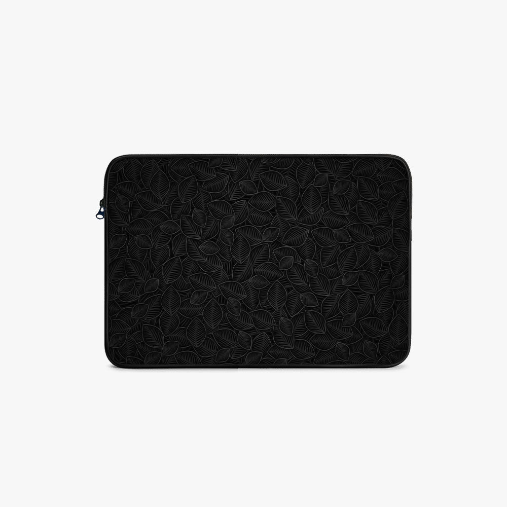 "Leafy Black" Laptop Sleeves: Bold Moder...
