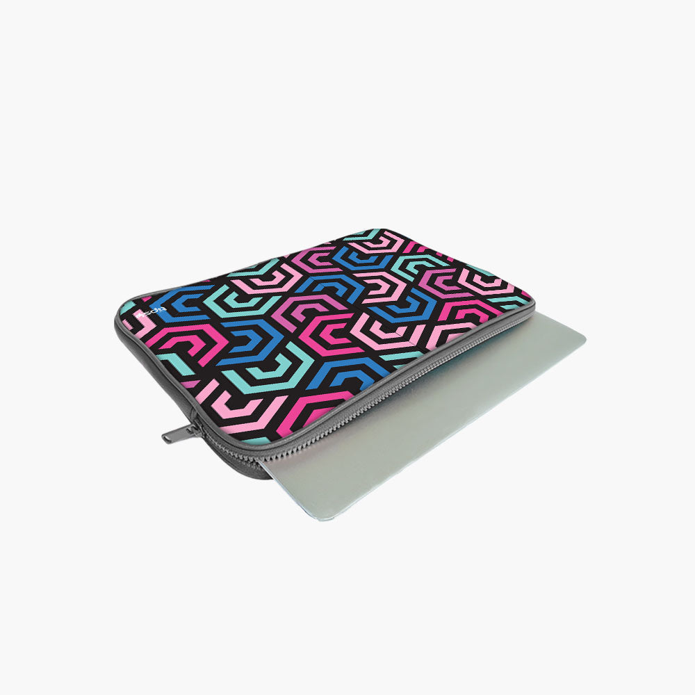 "HEXAGON ABSTRACT" Laptop Sleeves: Bold...