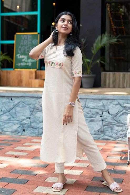Women's Cotton Floral Printed Straight K...