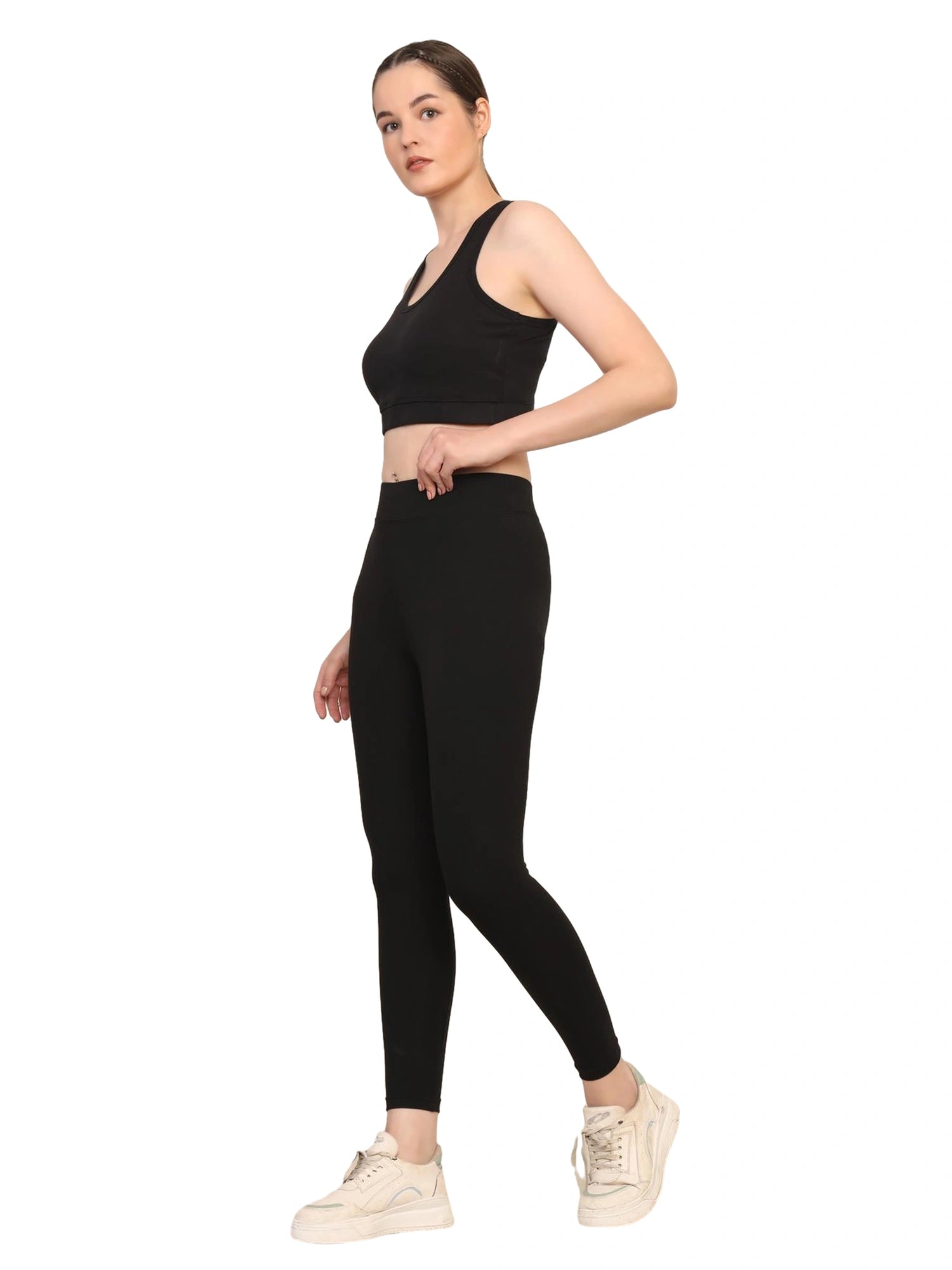 Yoga Pants High Waist Cotton Fabric Stre...