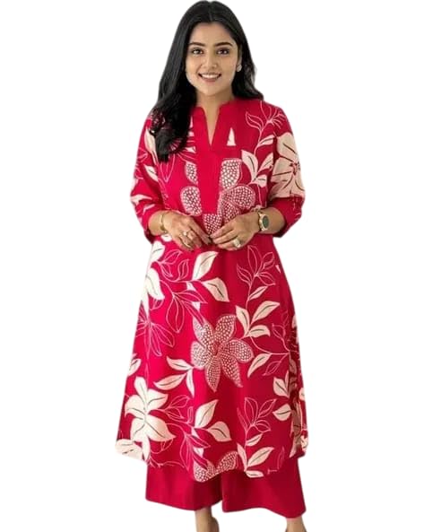 Women's Cotton Floral Printed Straight K...