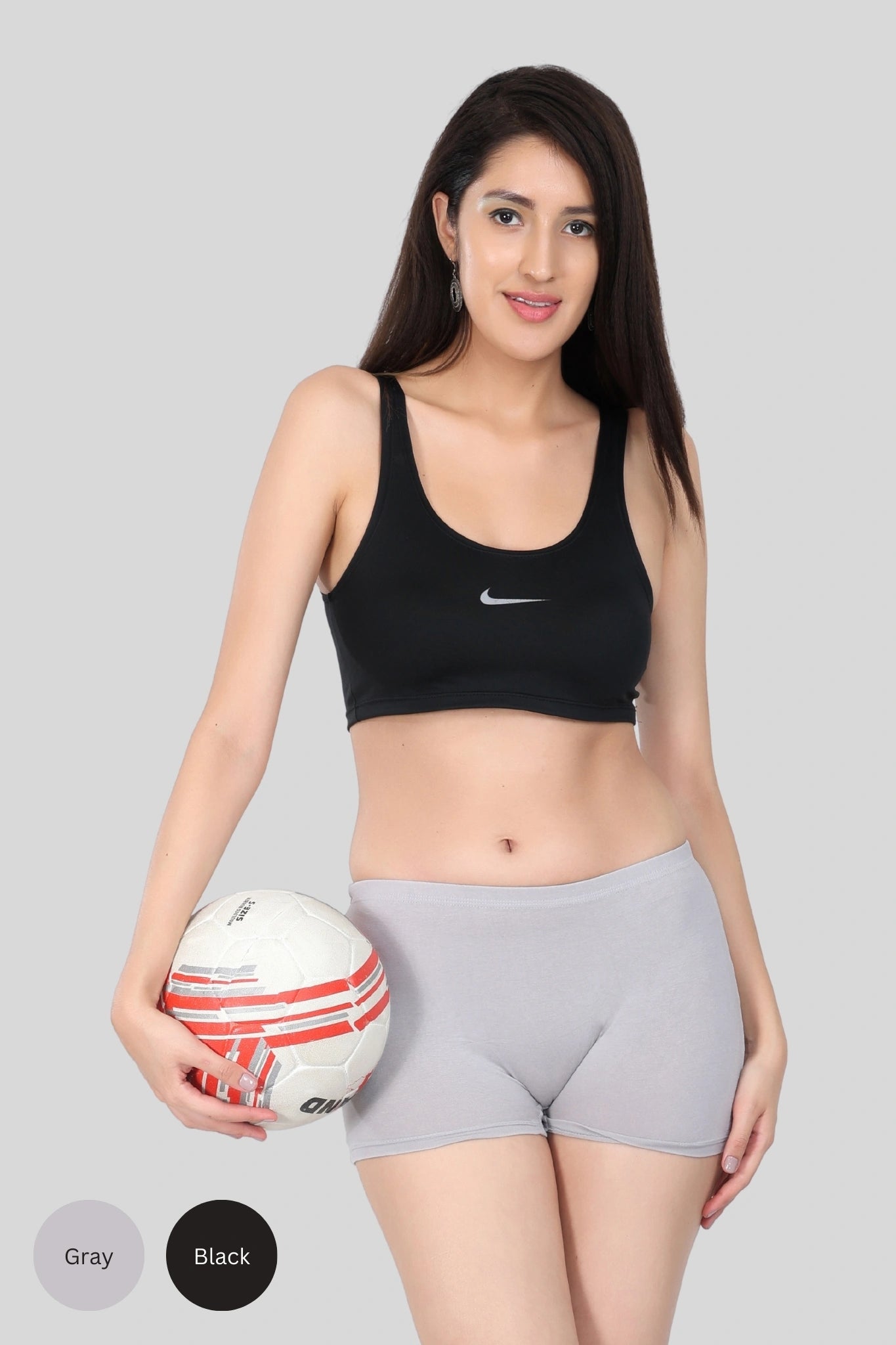 Bamboo Fabric Mid Rise Shorts | Black an...