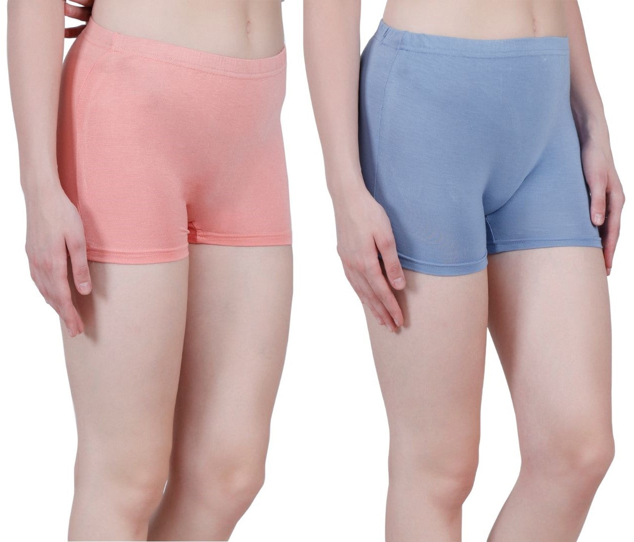 Bamboo Fabric Mid Rise Shorts | Peach &...