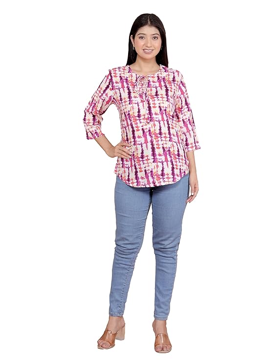 Women's Cotton Printed Straight Short Ku...