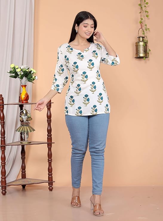 Women's Rayon Printed Stylish Kurta
