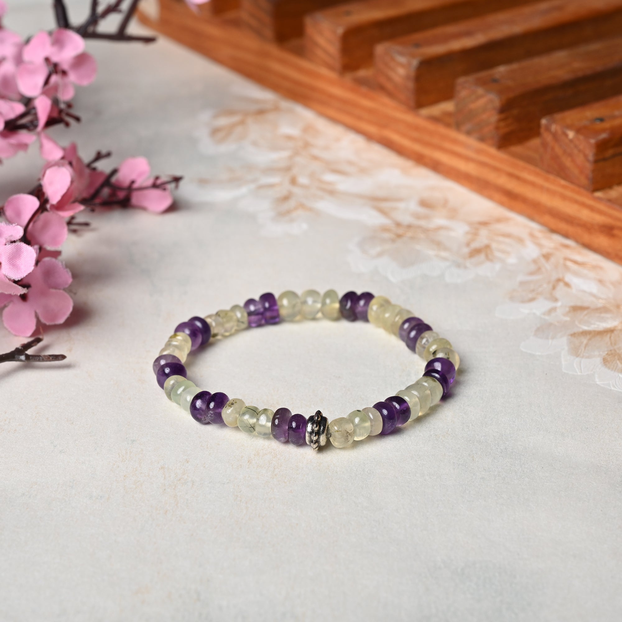 Amethyst & Prehnite Healing Bracelet – E...