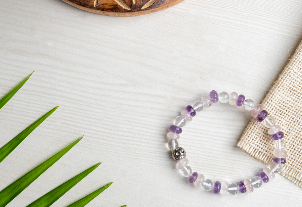 AMETHYST, ROSE QUARTZ AND CLEAR QUARTZ B...