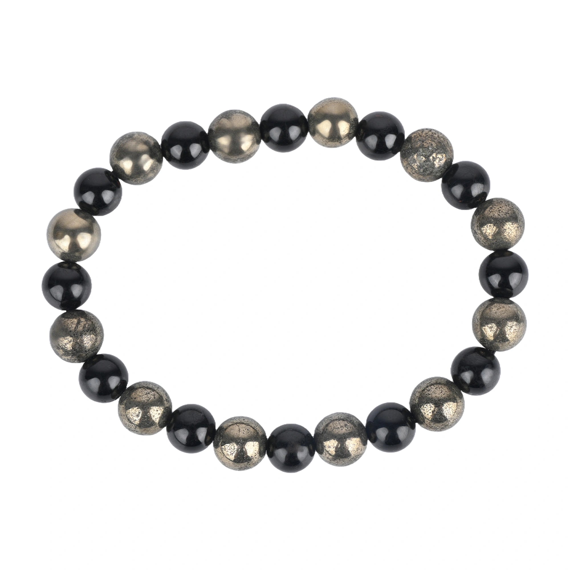 Natural Pyrite & Tourmaline Bracelet for...