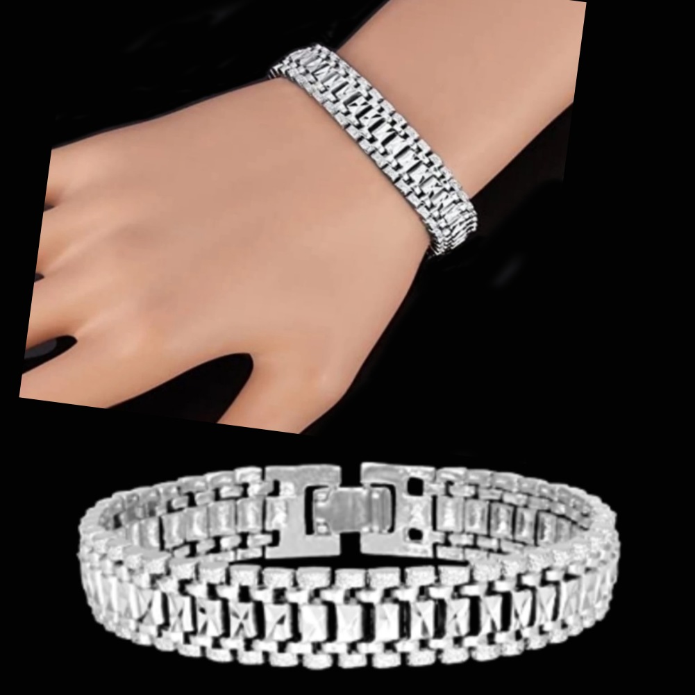 Evordlss Brass Bracelet Silver Coated, 2...