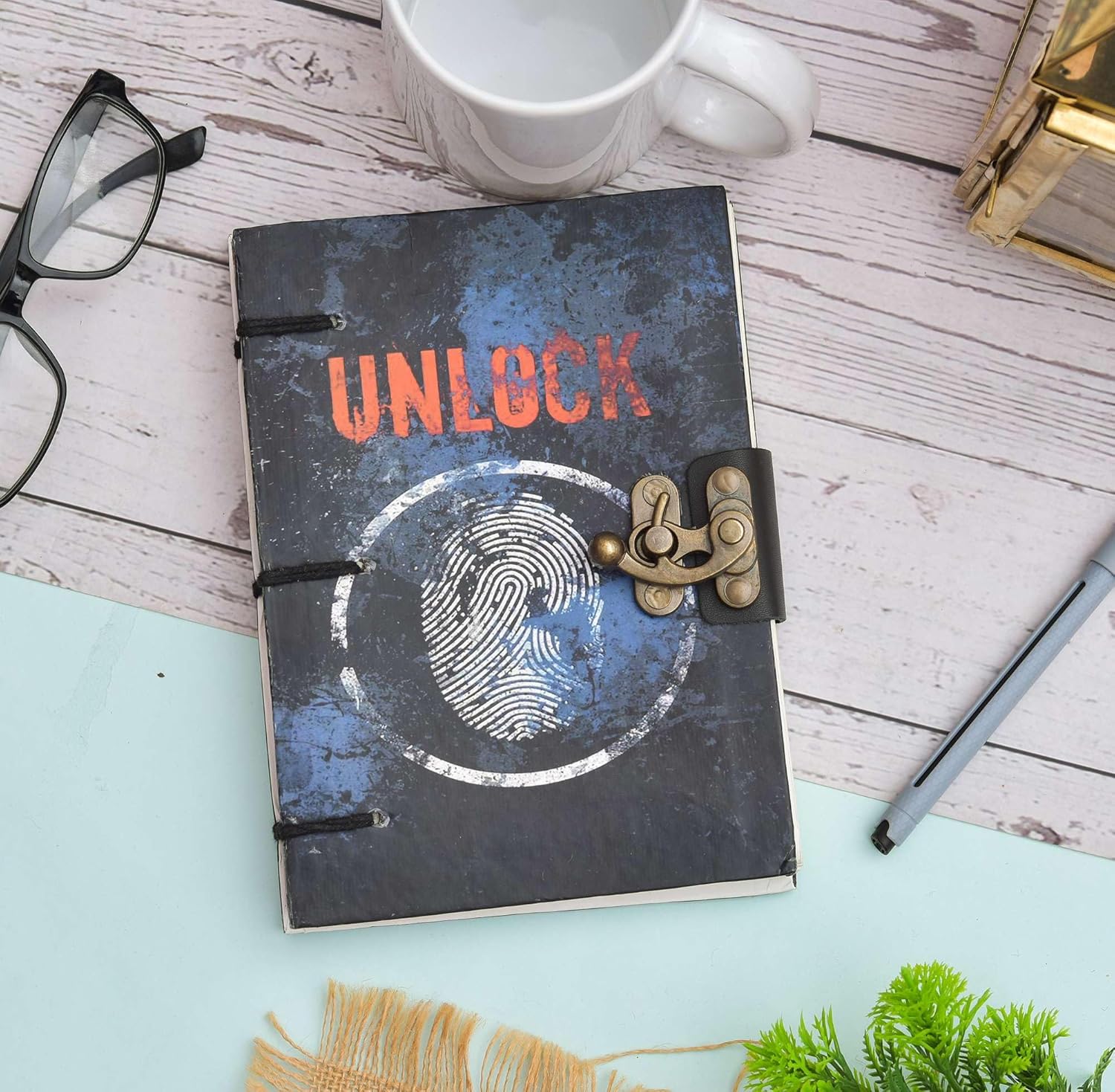 Handmade Printed Cardboard Journal Diary...