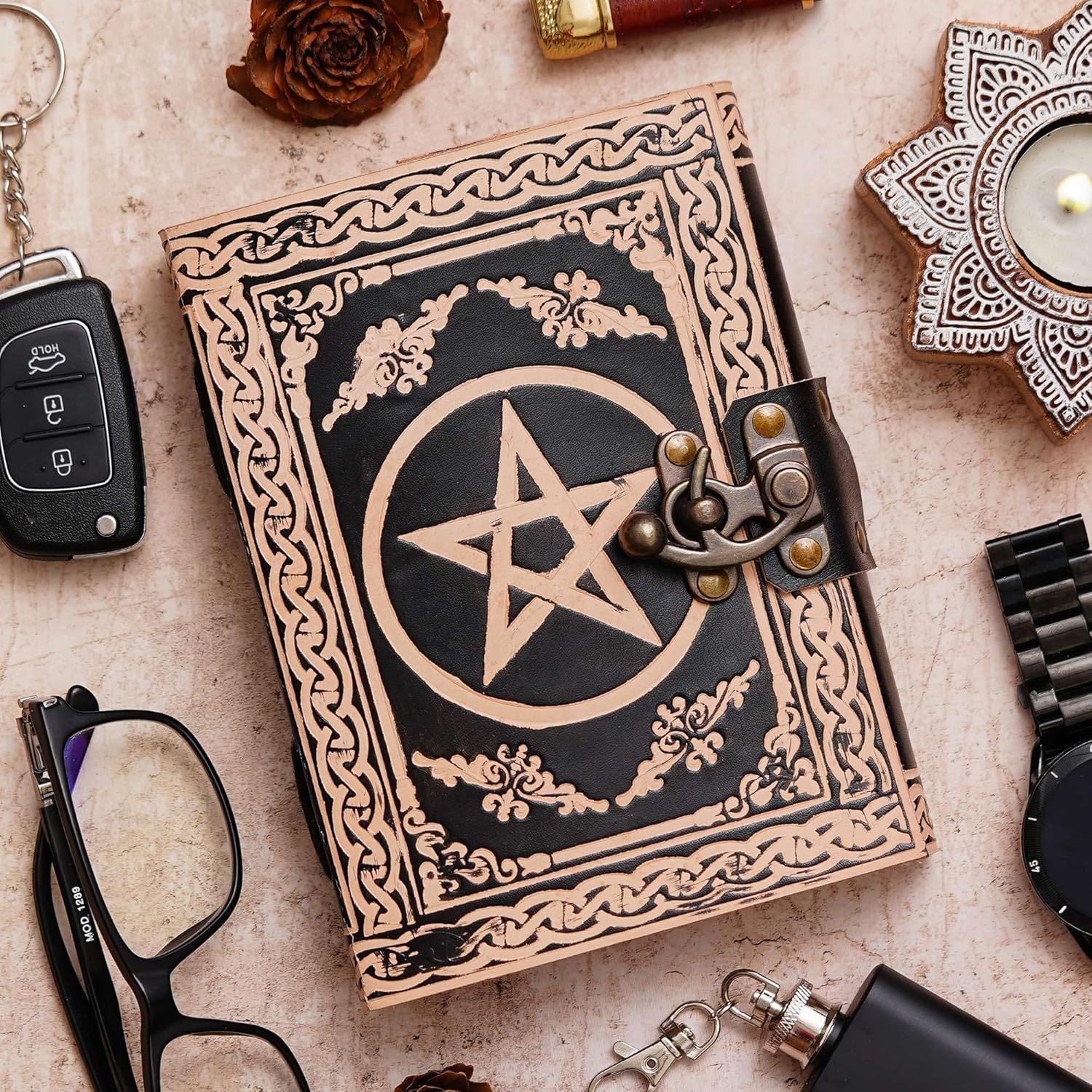 Vintage Handmade Genuine Leather Diary J...