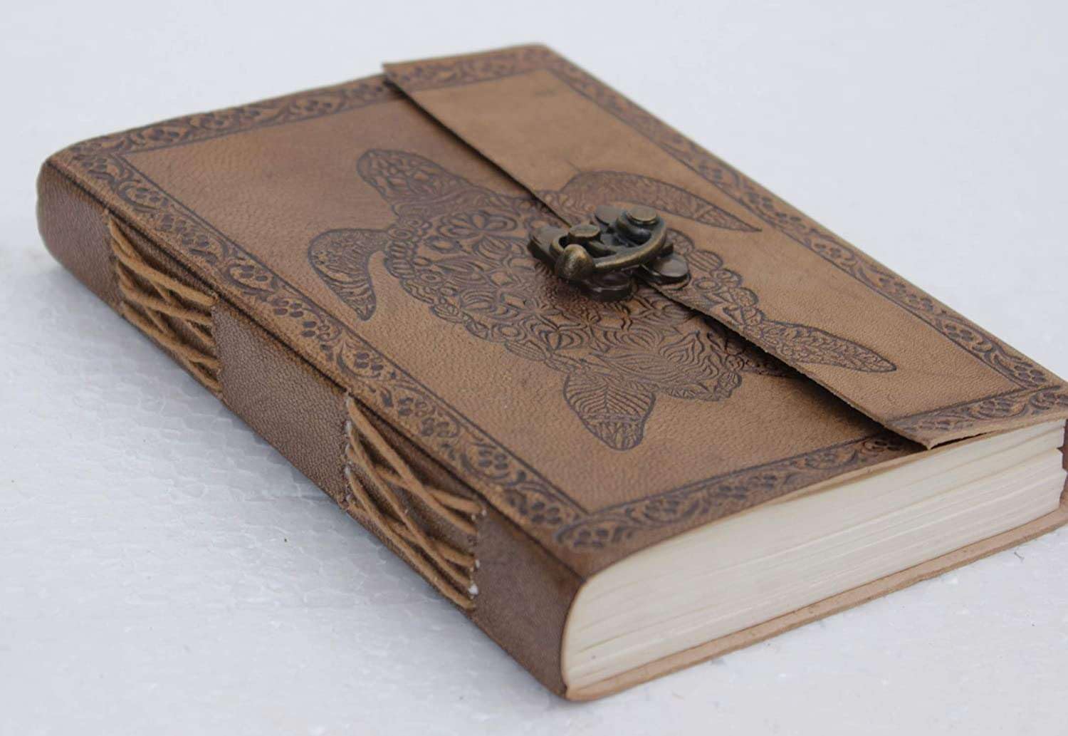 Leather Journal Diary with Metal Lock Vi...