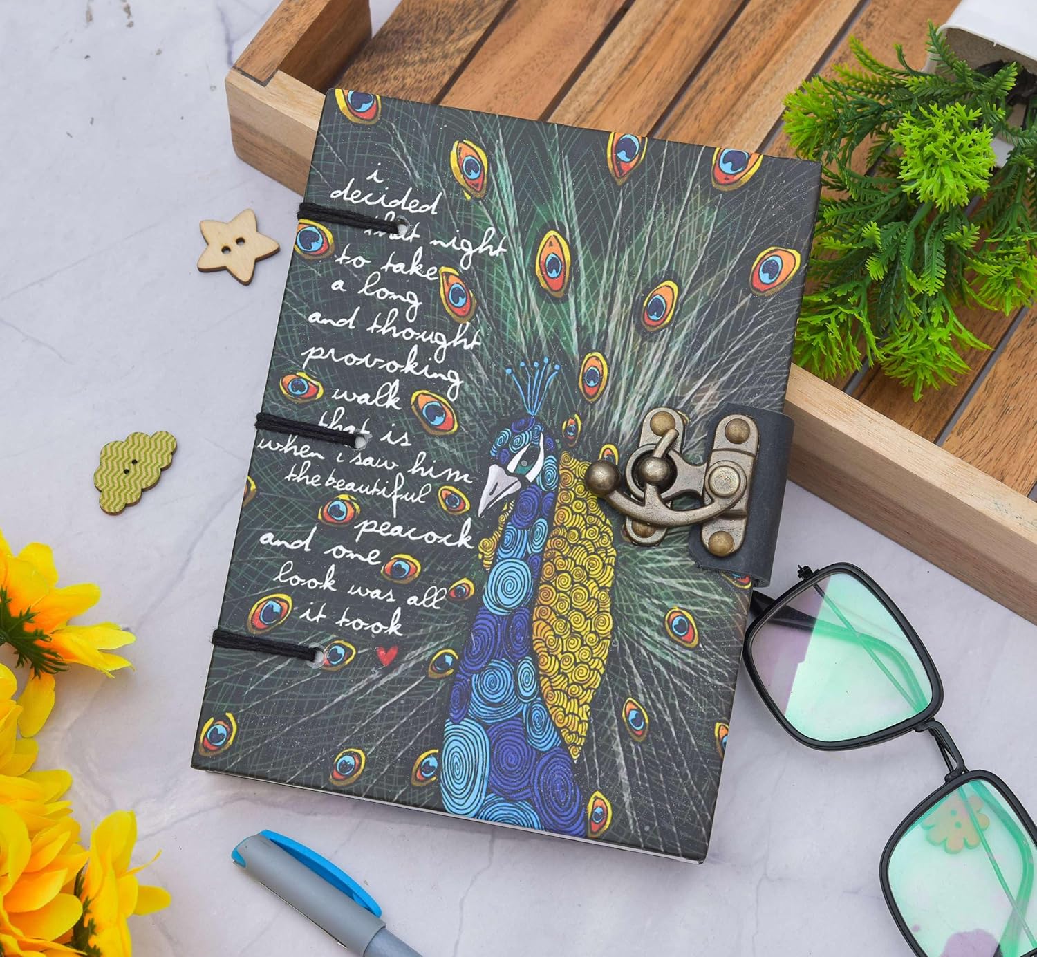 Handmade Printed Cardboard Journal Diary...