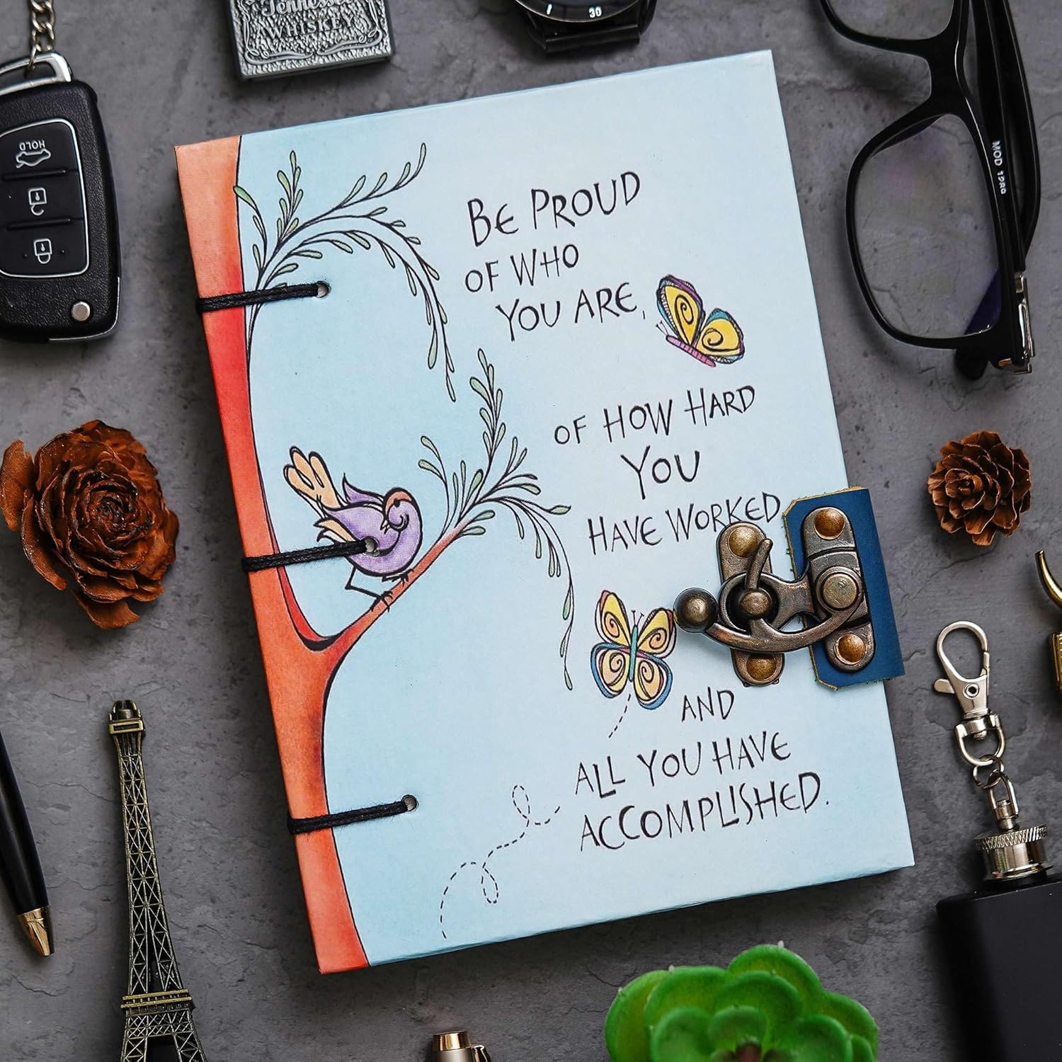 Handmade Printed Cardboard Journal Diary...