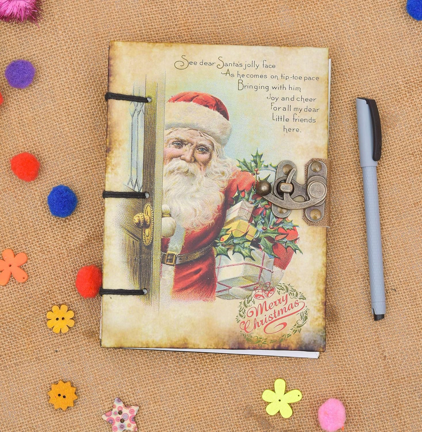 Handmade Printed Cardboard Journal Diary...