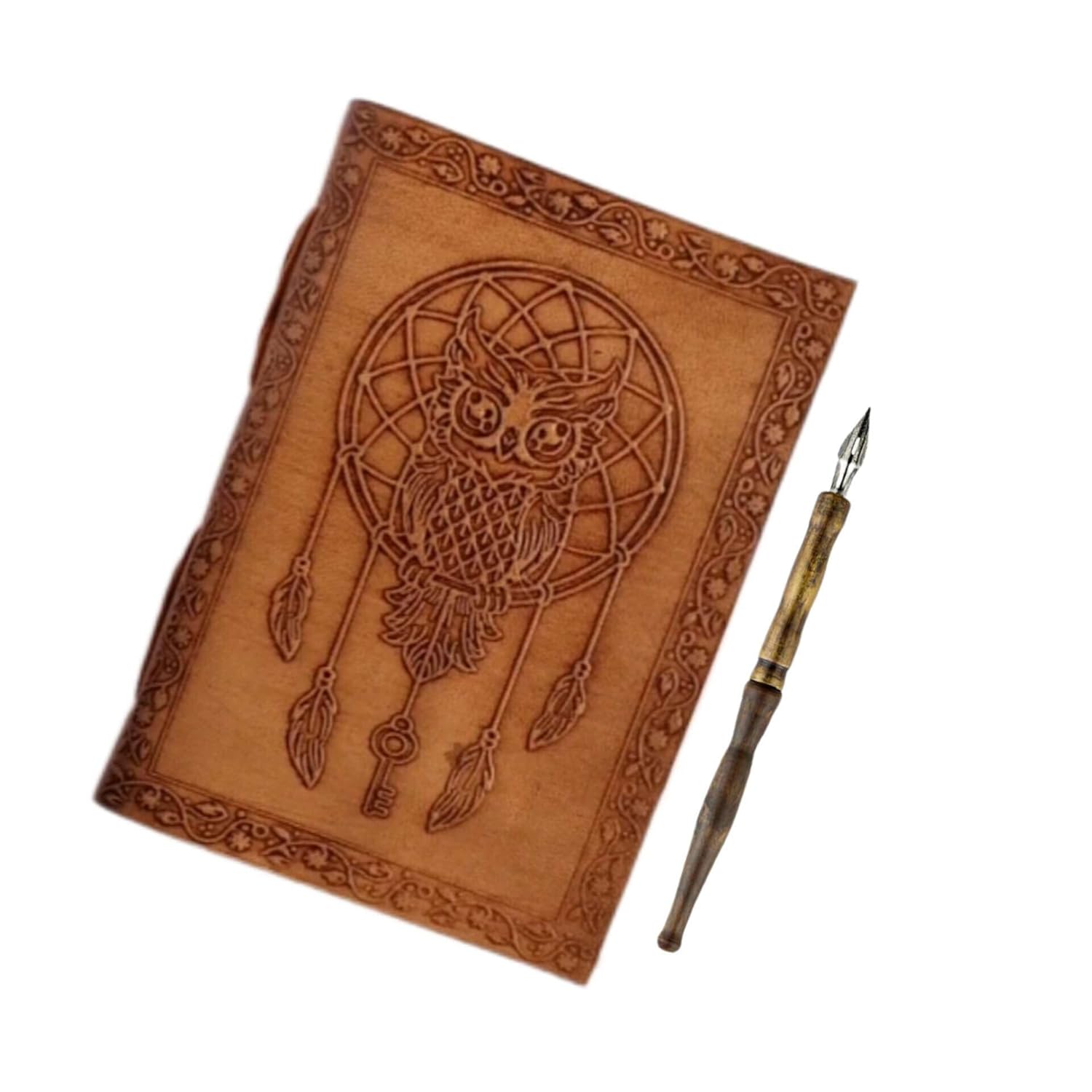 Handmade Leather Diary with Embossing Pr...