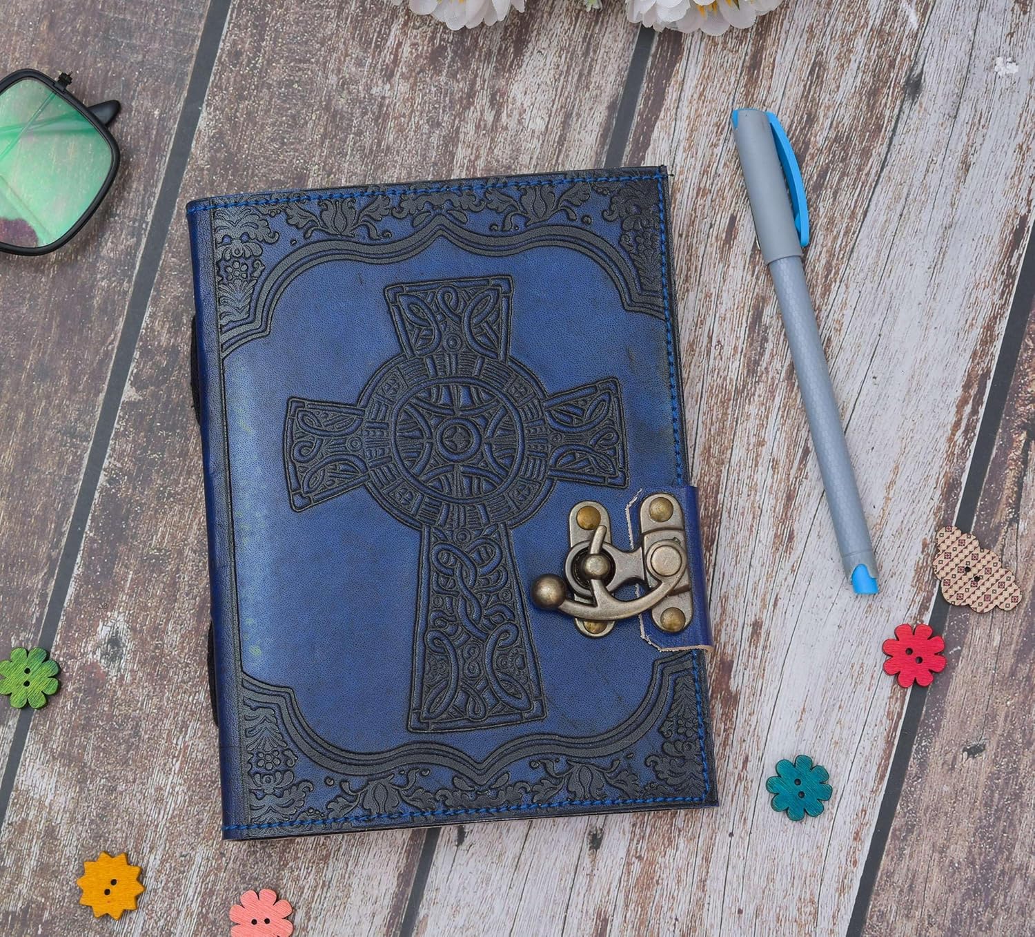 Leather Journal Diary With Metal Lock Vi...