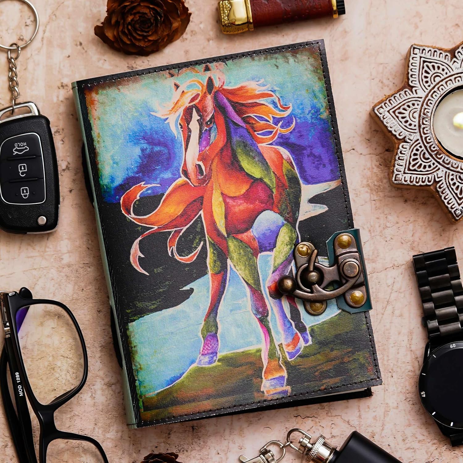 Vintage Handmade Genuine Leather Diary J...