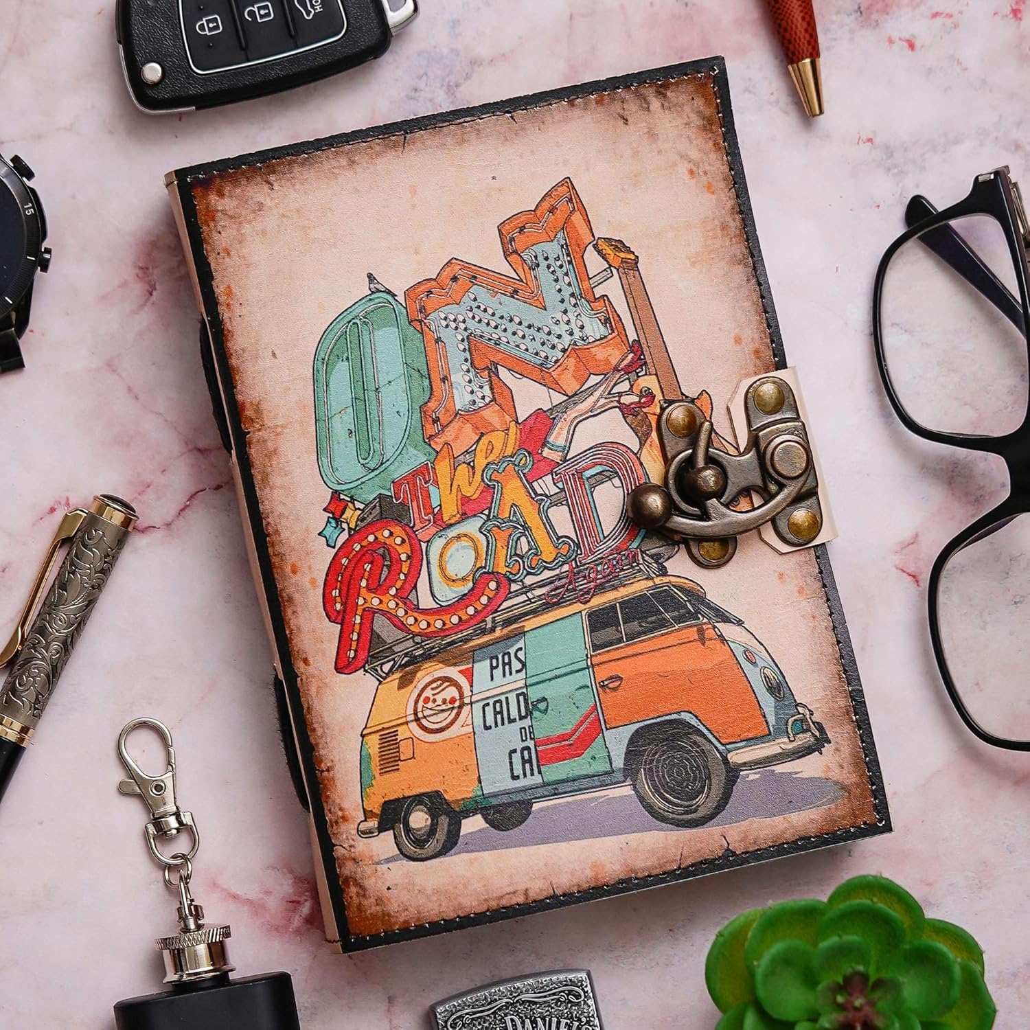 Vintage Handmade Genuine Leather Diary J...