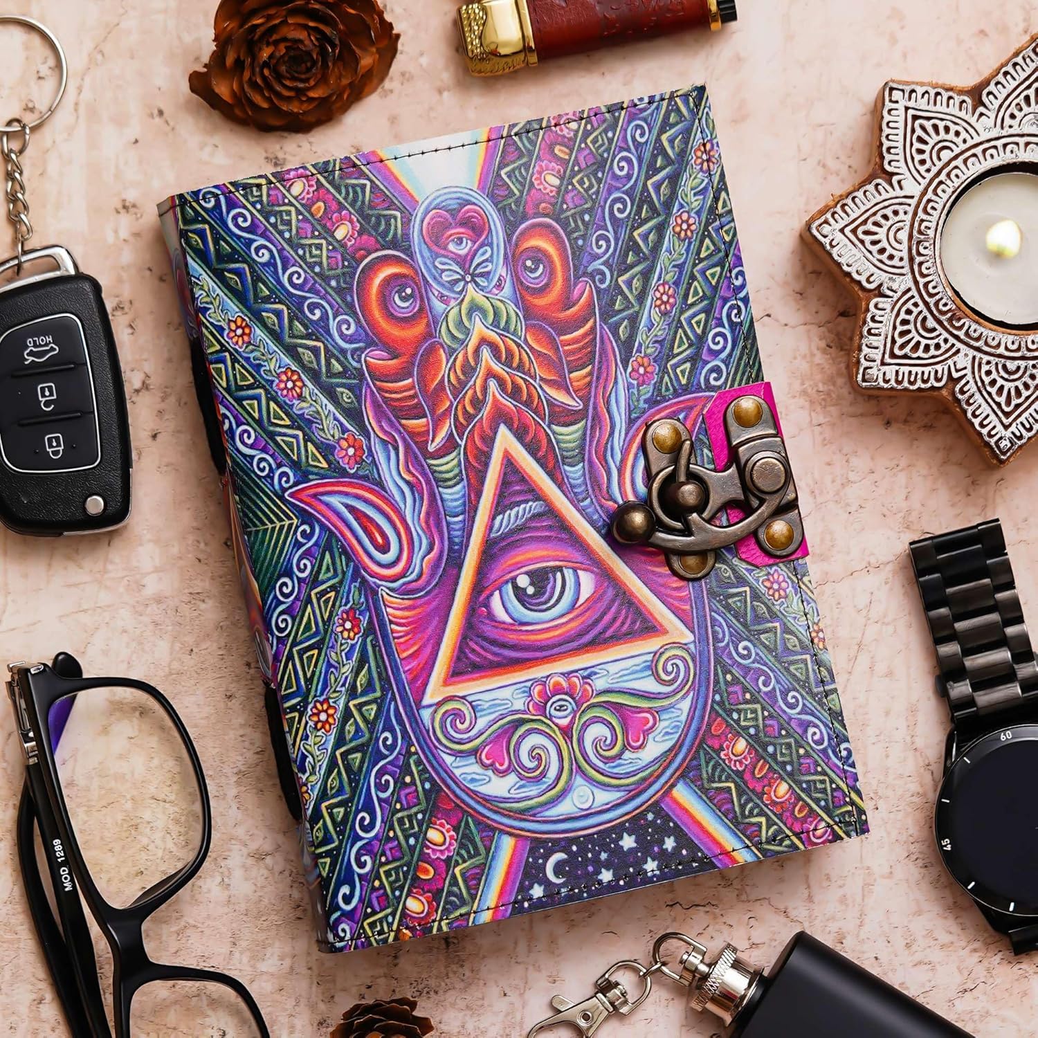 Vintage Handmade Genuine Leather Diary J...