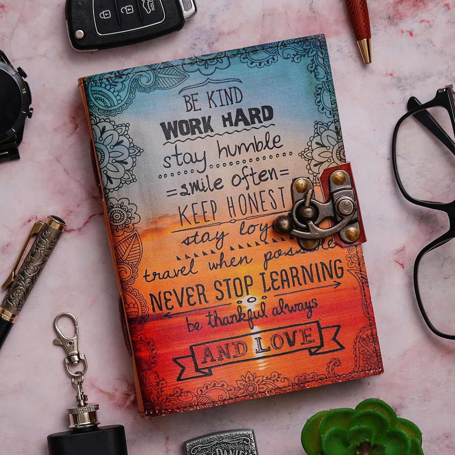 Vintage Handmade Genuine Leather Diary J...