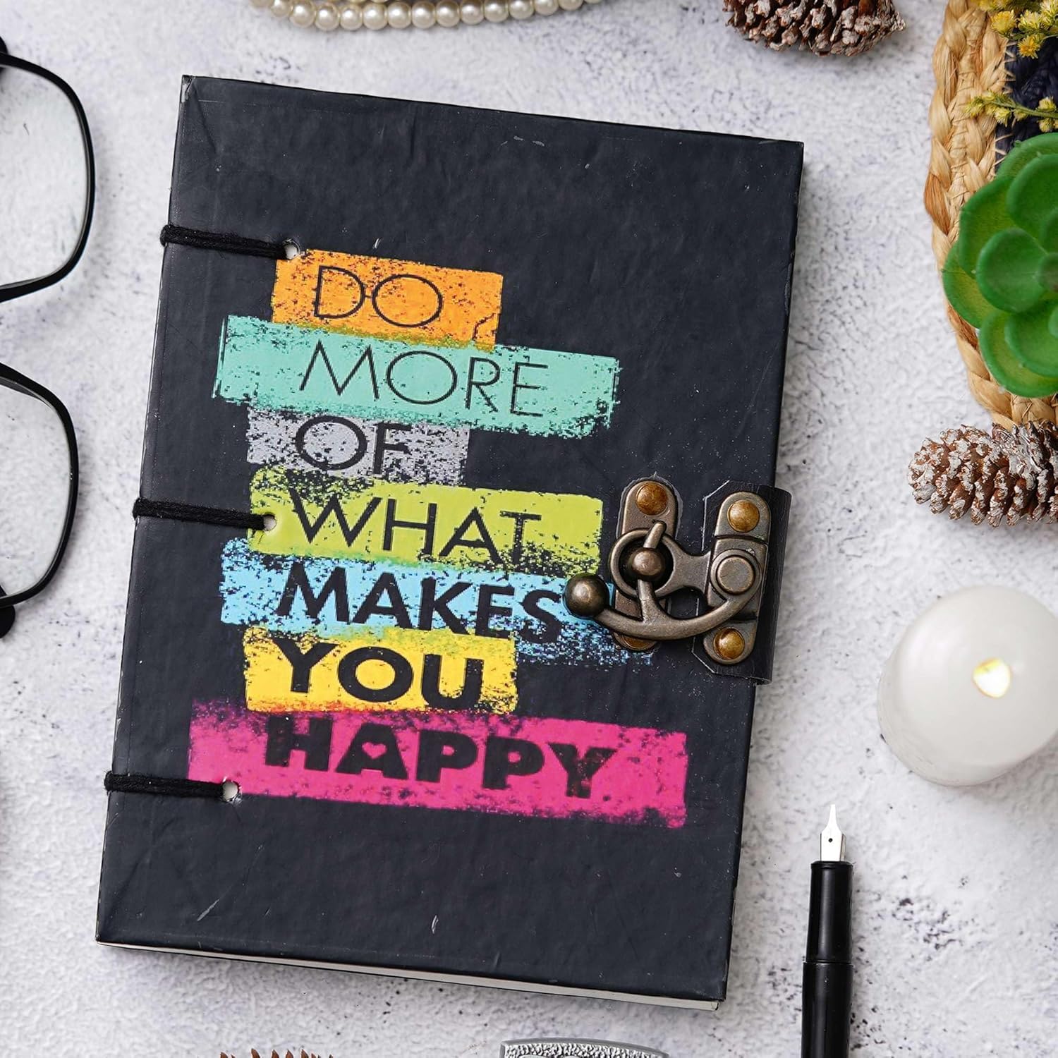 Handmade Printed Cardboard Journal Diary...
