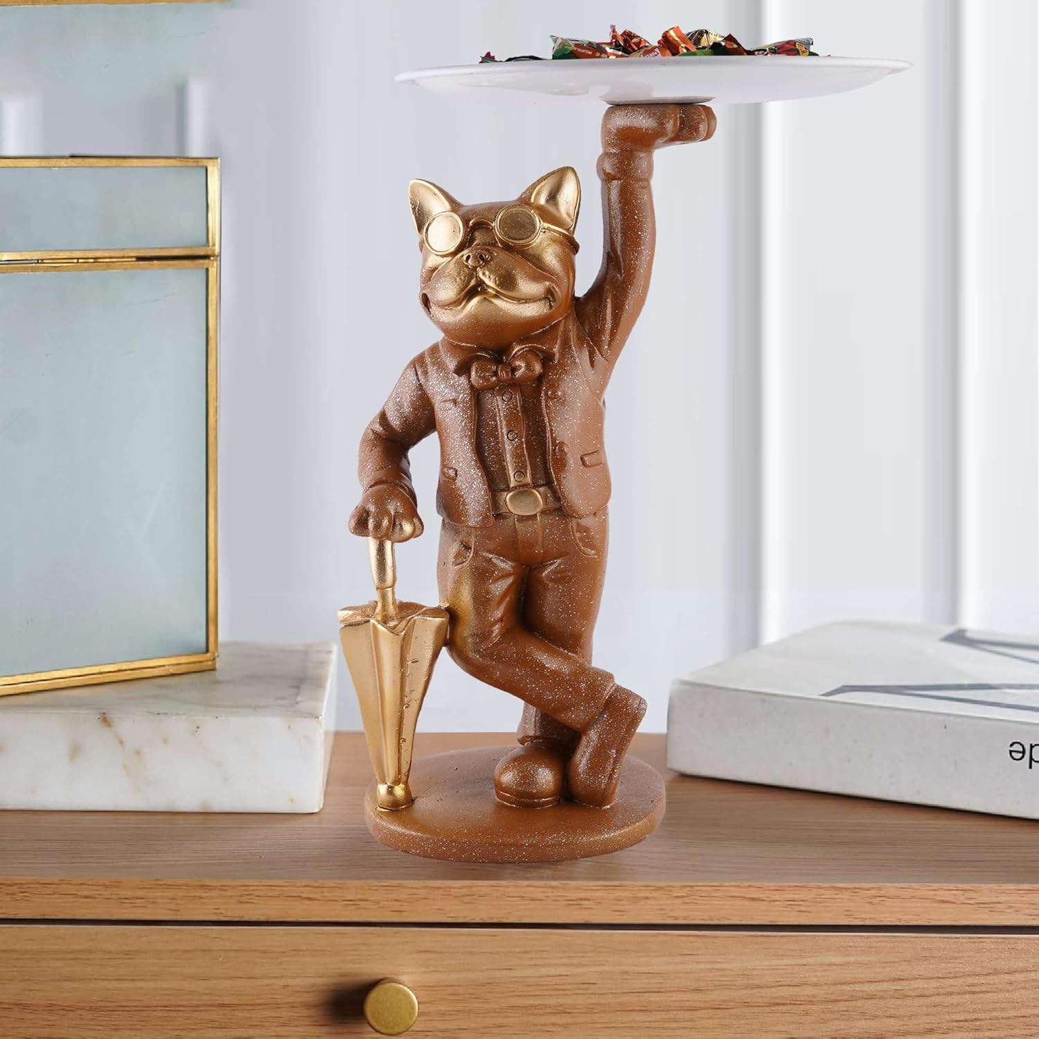 Resin Decoration Cool Dog Storage Holder...