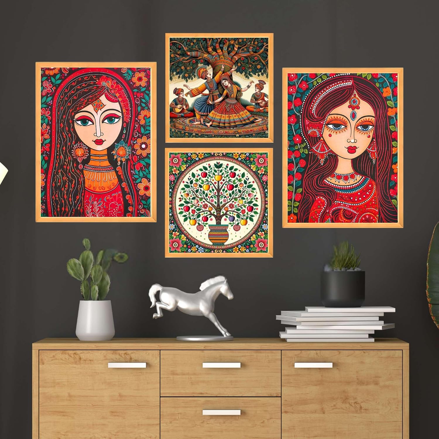 Wall Paintings Set of Four for Wall Daco...