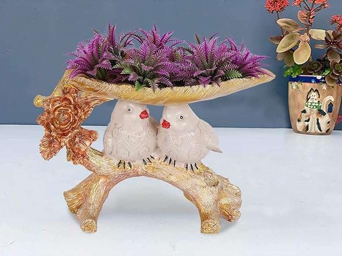 Handcrafted Birds Couple On Tree Showpie...