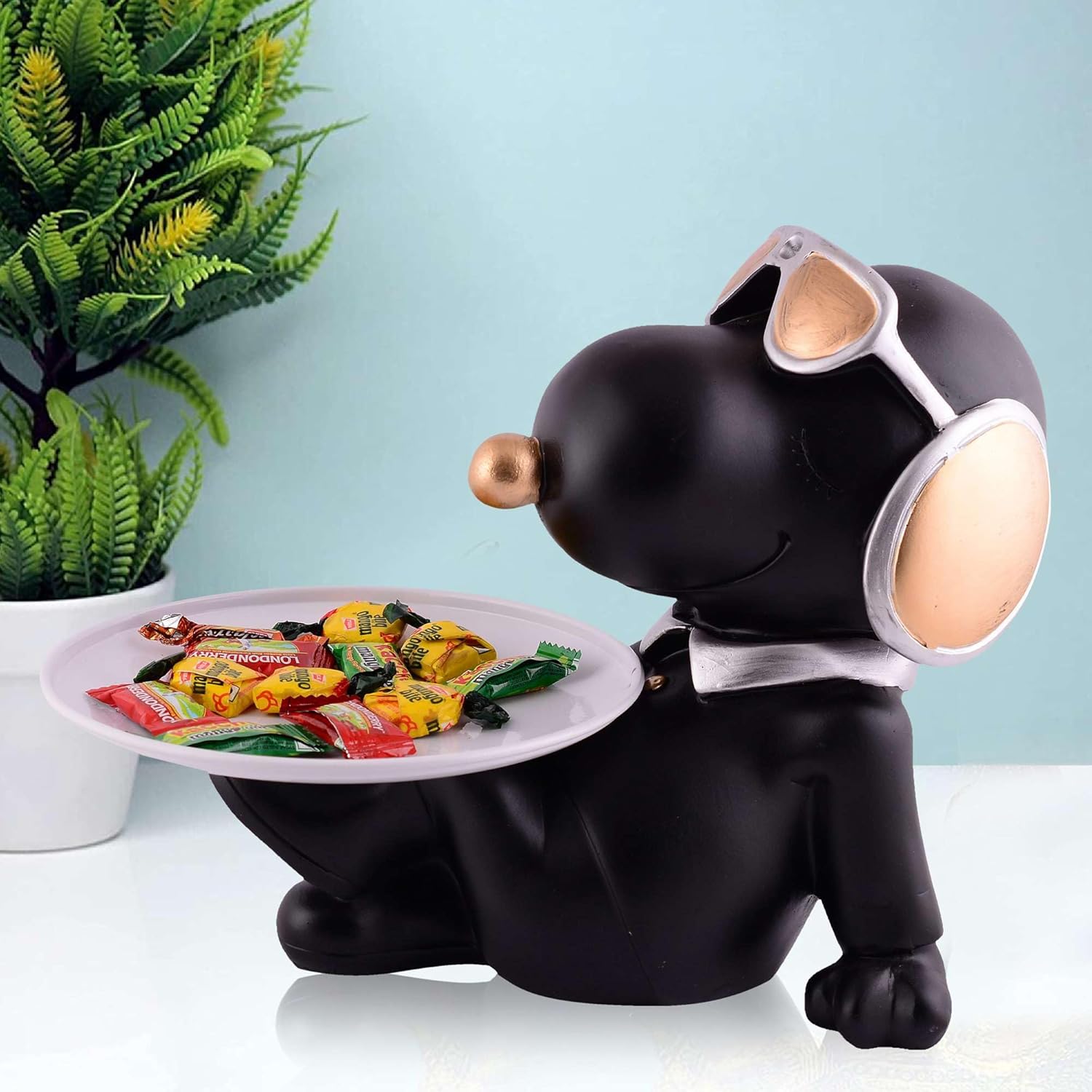 Decorative White Resin Dog Showpiece for...