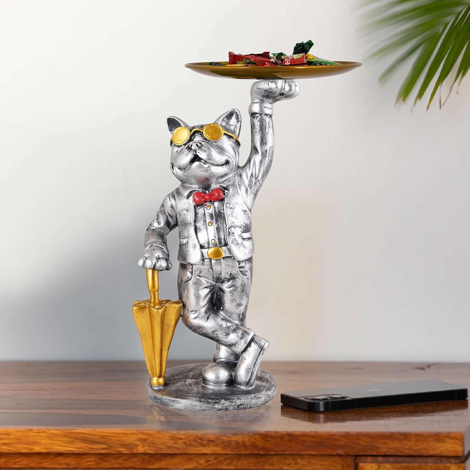 Cool Dog Showpiece with Plate for Home D...