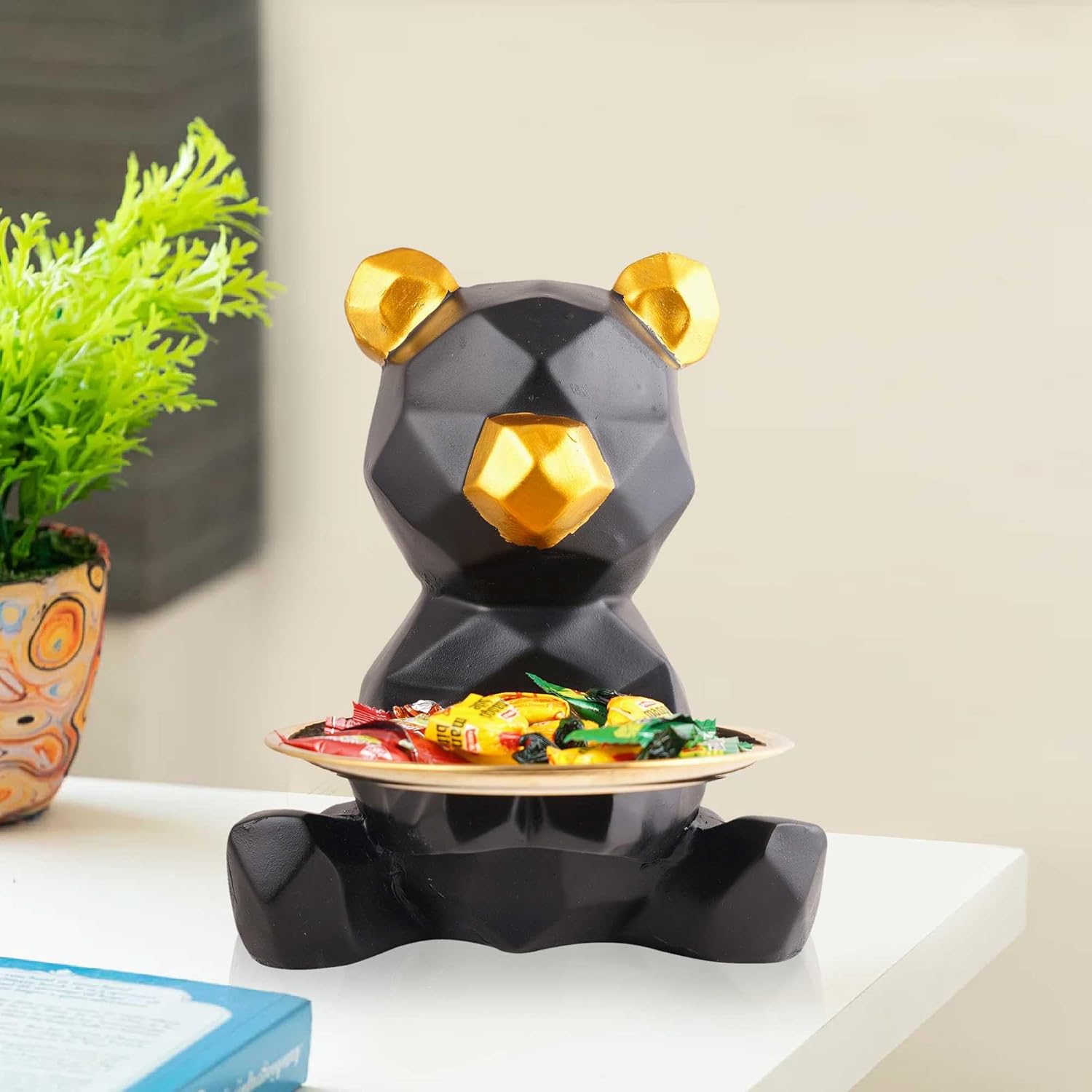 Cool Teddy Showpiece with Plate for Home...