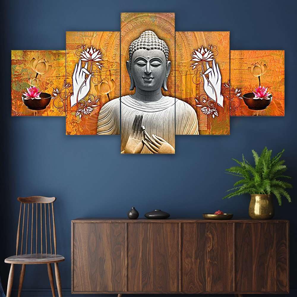 MDF Framed 3D Wall Painting Set of Five...