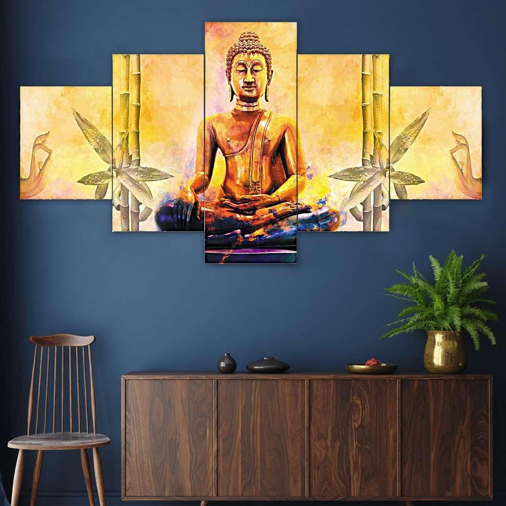 MDF Framed 3D Wall Painting Set of Five...