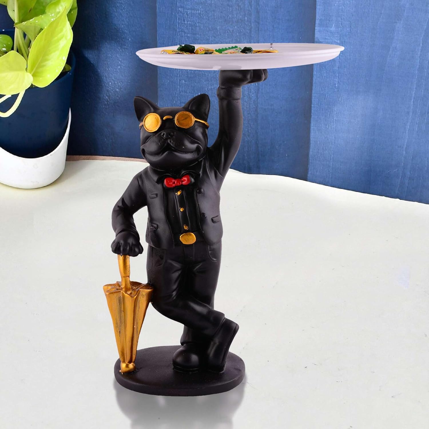 Cool Dog Showpiece with Plate for Home D...
