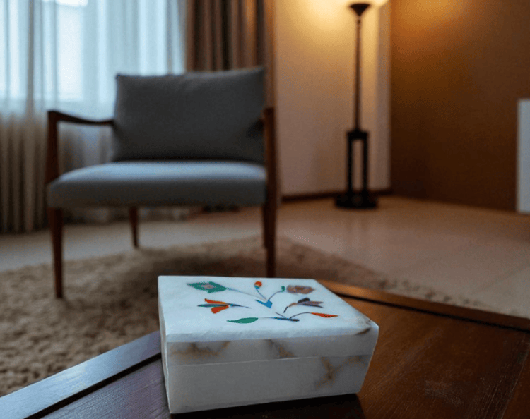 Floral Marble Box