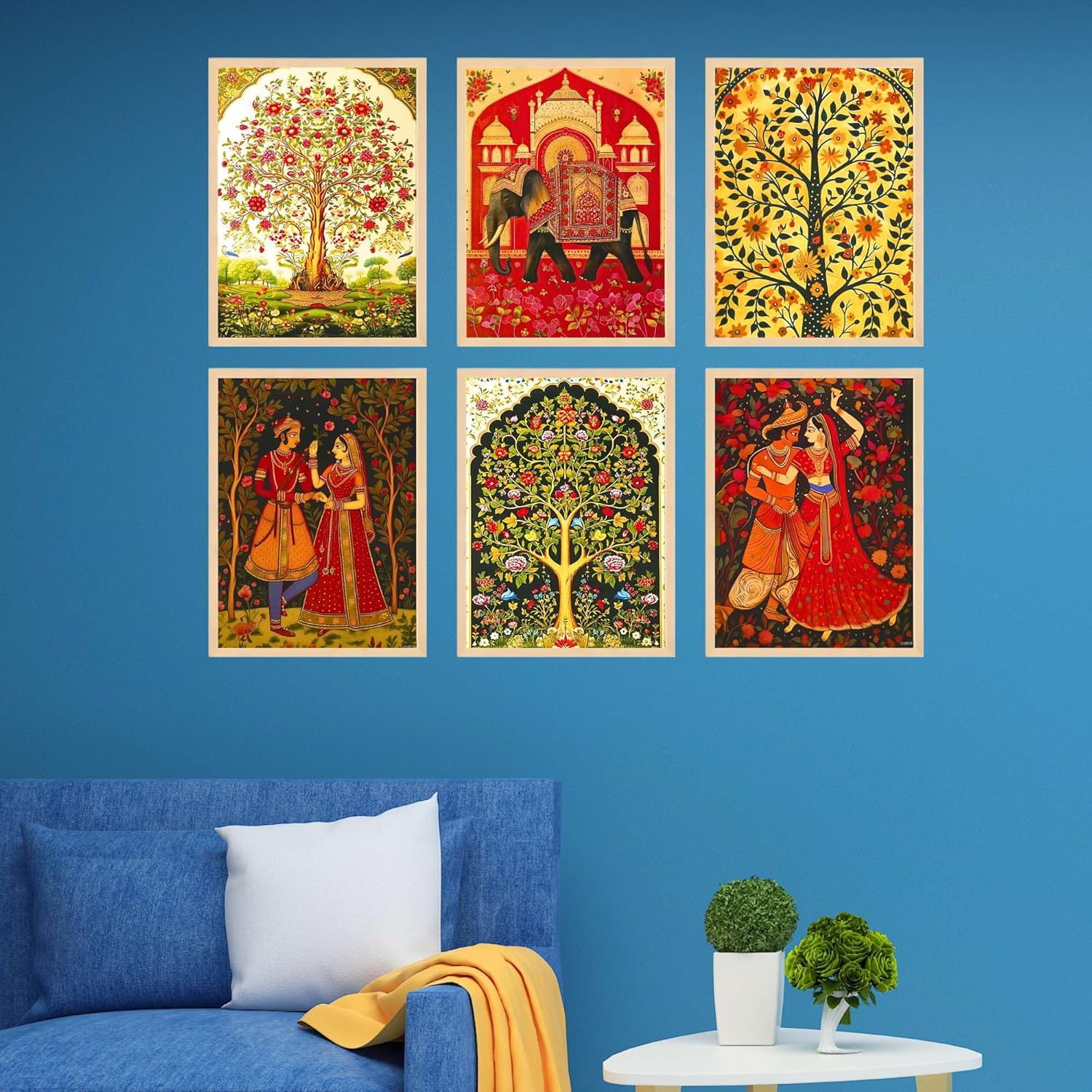 Madhubani Wall Paintings Set of Six for...