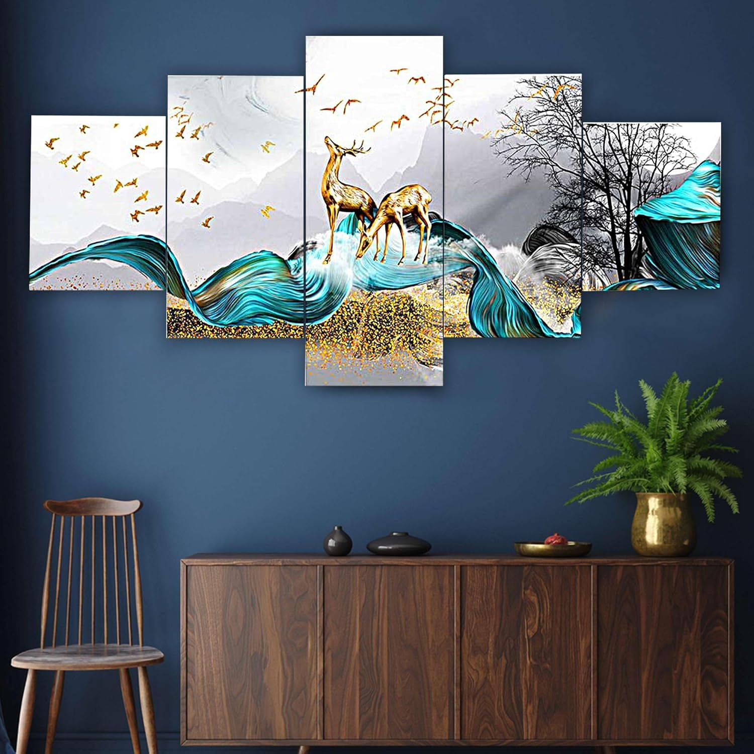 MDF Framed 3D Wall Painting Set of Five...