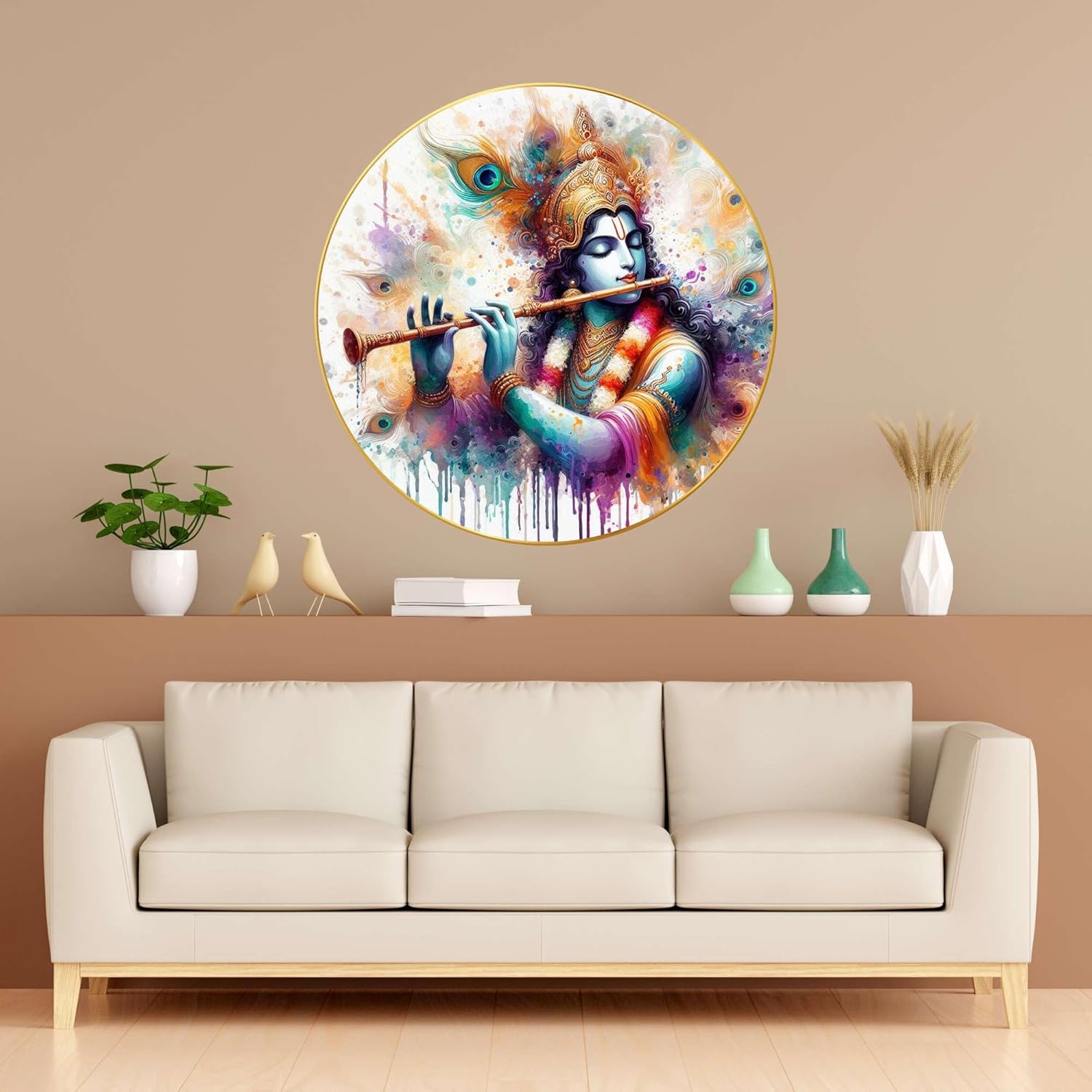 Radha Krishna Wall Painting for Wall Dec...