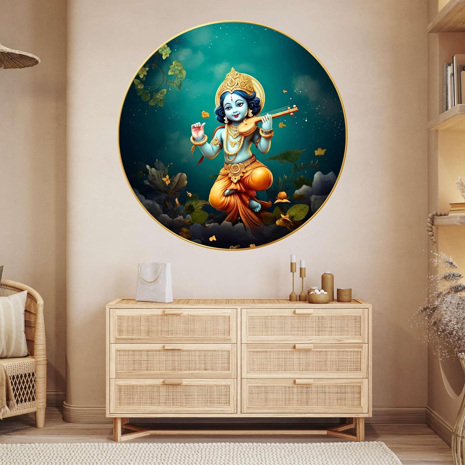 Radha Krishna Wall Painting for Wall Dec...