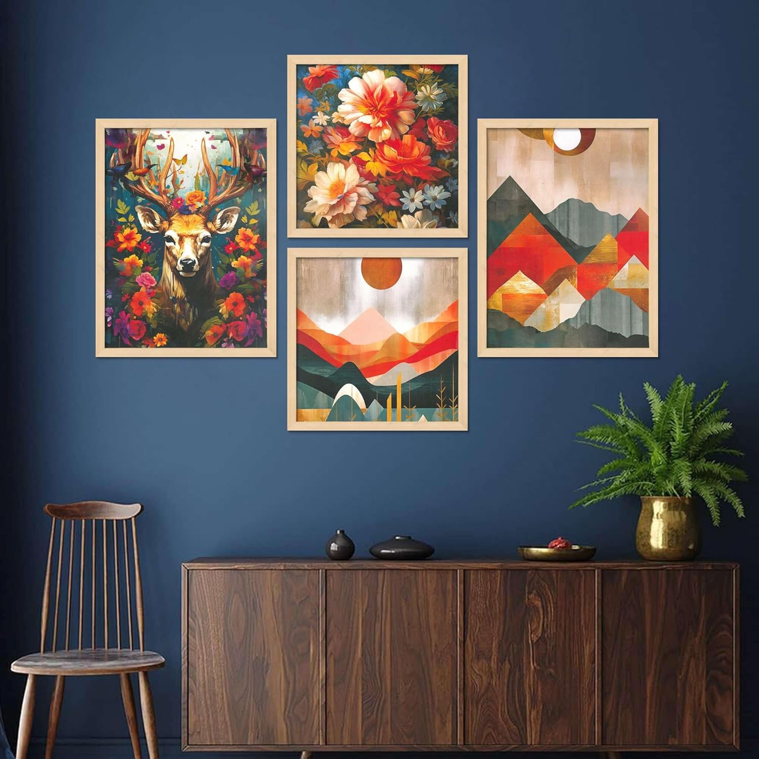 Framed Painting Set of Four for Wall Pai...
