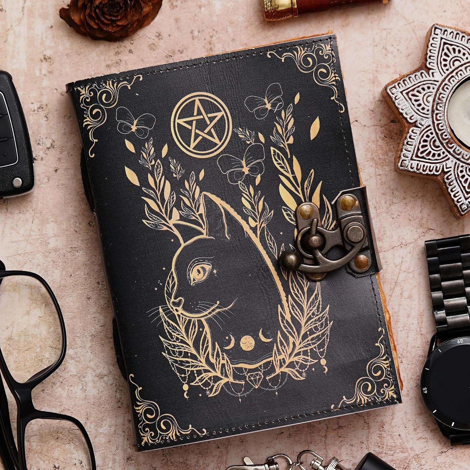Vintage Handmade Genuine Leather Diary J...
